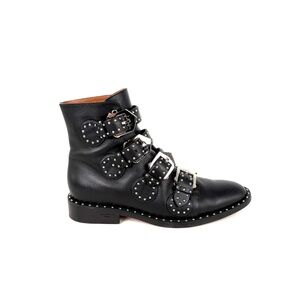 Givenchy Black Elegant Ankle Studded Combat Boots  37.5, 7.5